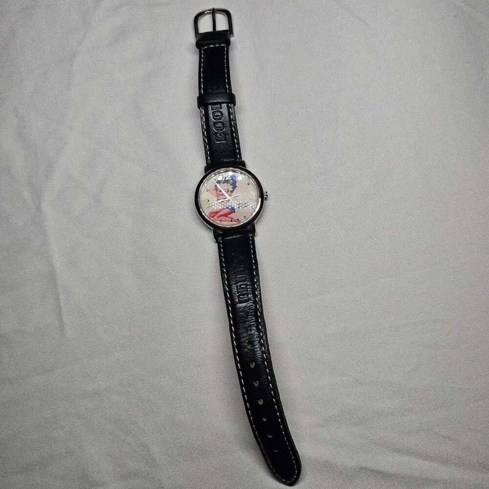 2004 vintage betty boop patriotic leather band watch